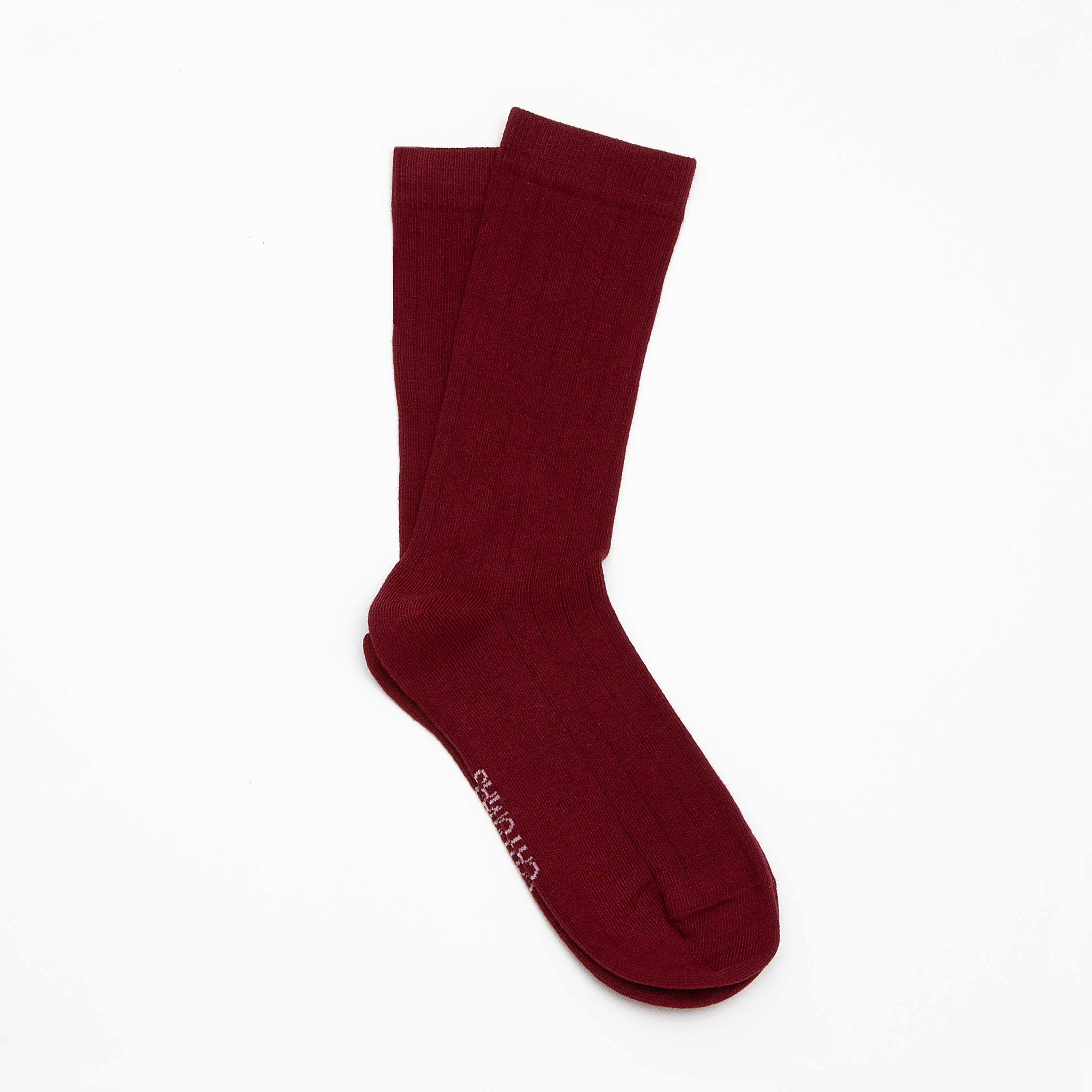 burgundy dress socks Urban-Peacock Black Label Men's Dress Socks in Maroon Red with White P