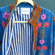 Blue Pink Velvet Kimono