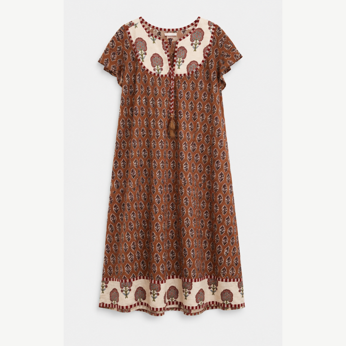 Vestido Marrón Estampado Olympia