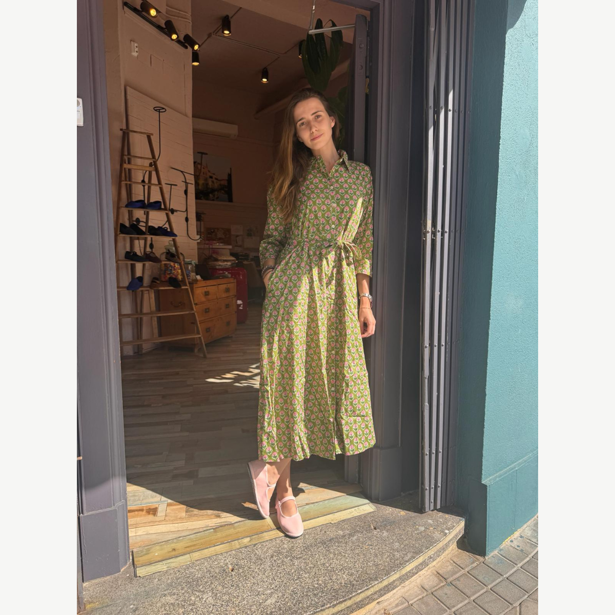 Green Dress with belt