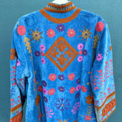 Blue Pink Velvet Kimono