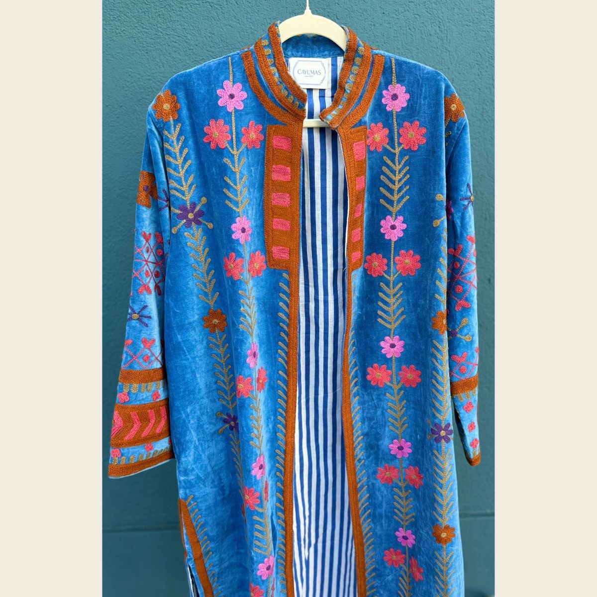 Blue Pink Velvet Kimono