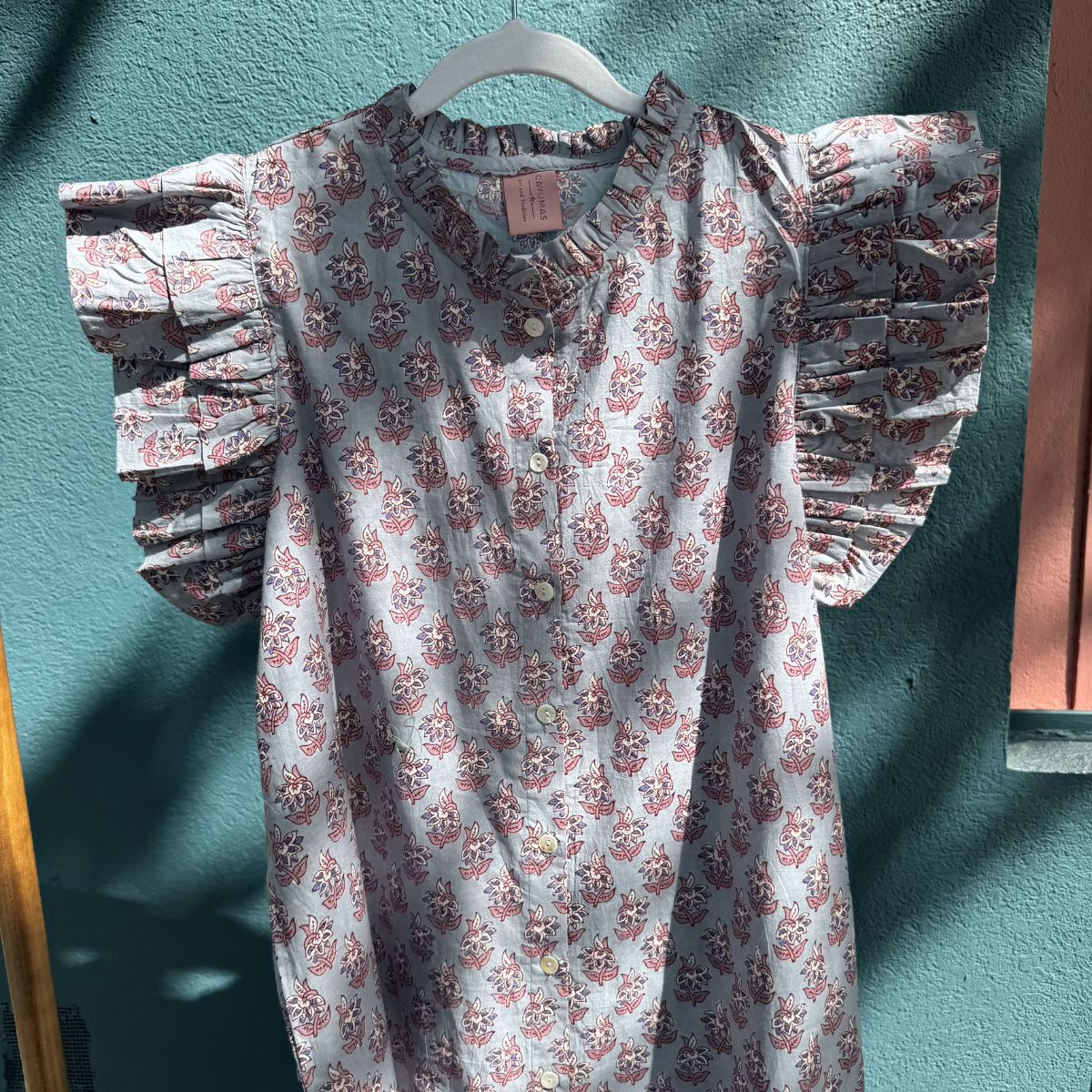 Vestido Azul Manga Corta
