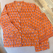 Long Orange Striped Pajamas