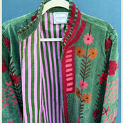 Green Bordeaux Velvet Kimono