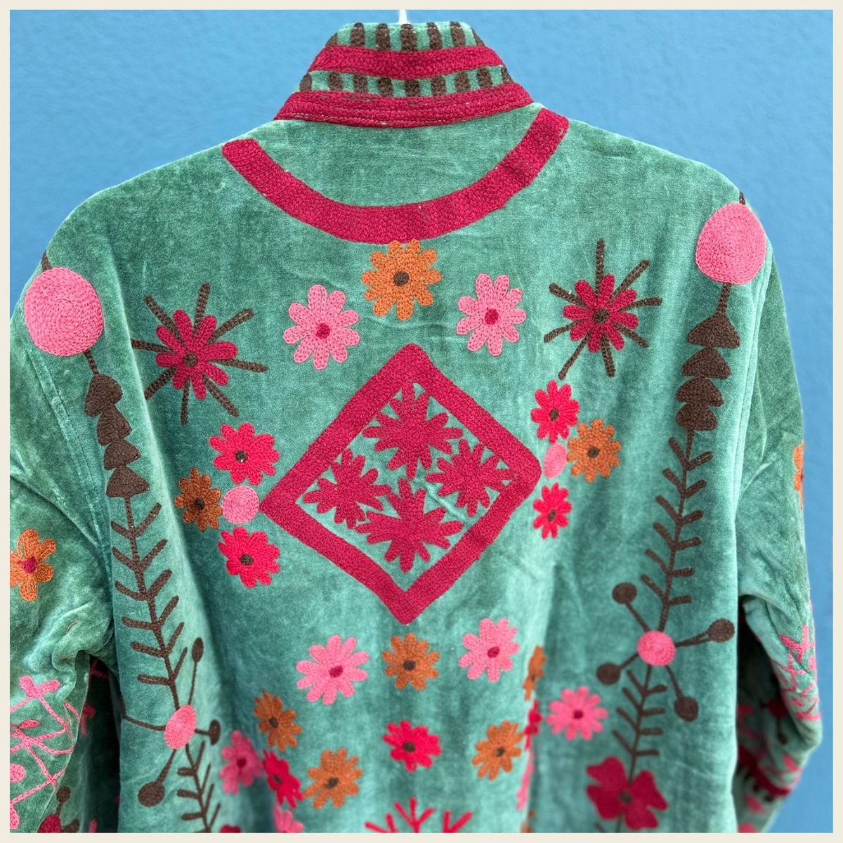 Green Bordeaux Velvet Kimono