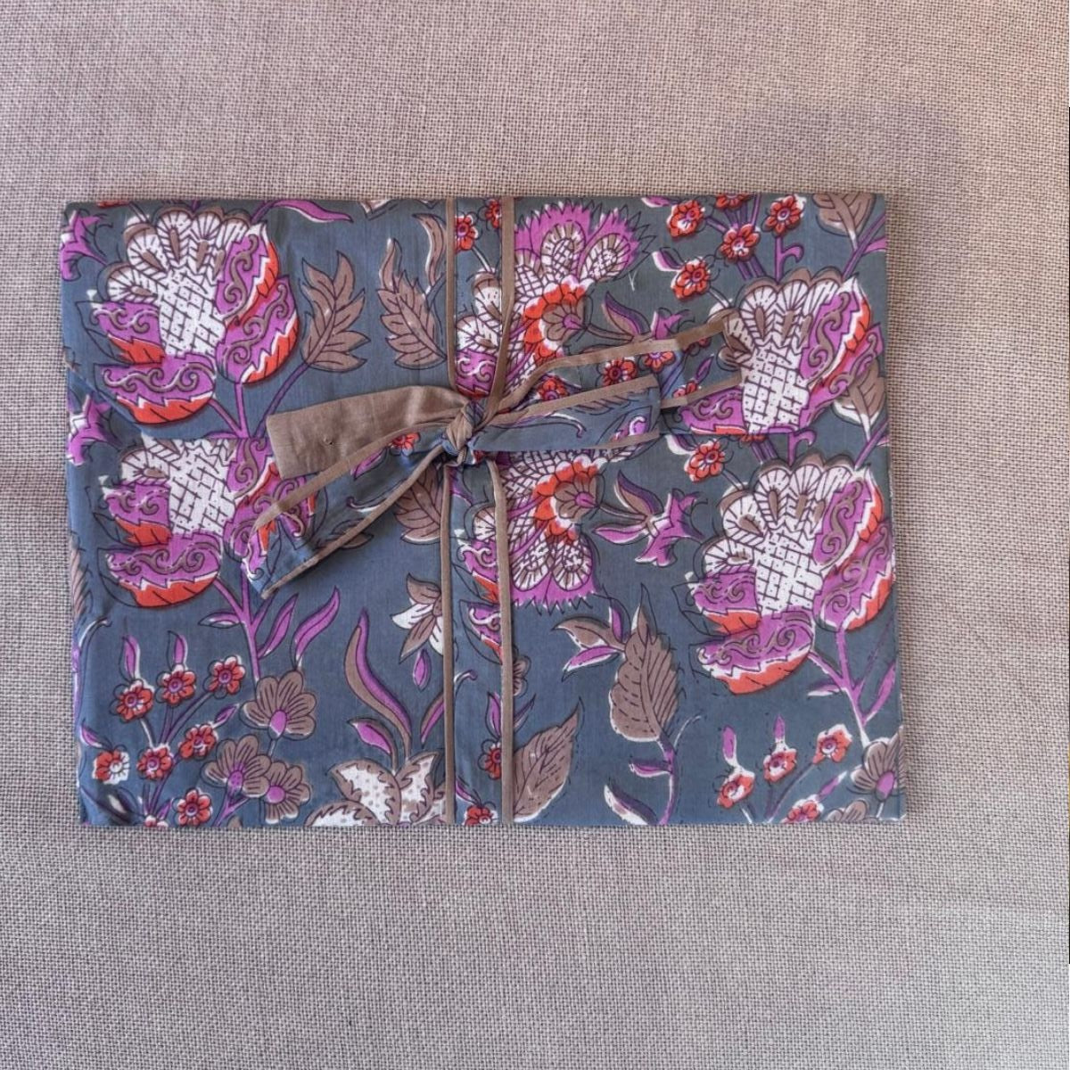 Long Grey and Pink Striped Pajamas