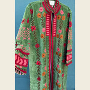 Green Bordeaux Velvet Kimono