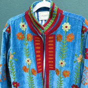 Blue Bordeaux Velvet Kimono