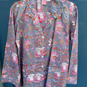 Long Grey and Pink Striped Pajamas