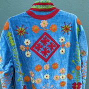 Blue Bordeaux Velvet Kimono