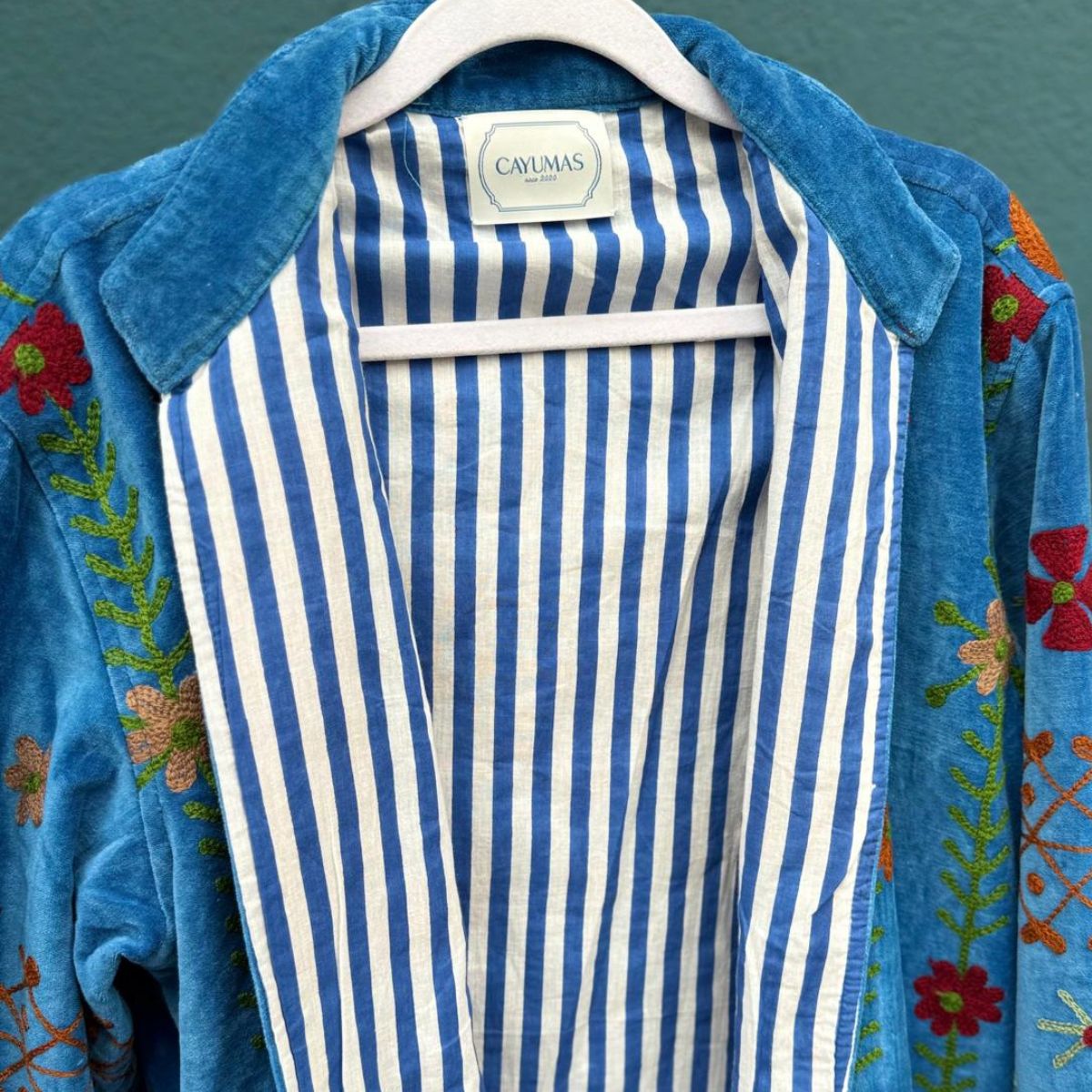 Blue Bordeaux Velvet Kimono