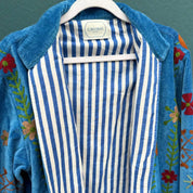 Blue Bordeaux Velvet Kimono