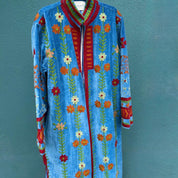 Blue Bordeaux Velvet Kimono