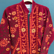 Burgundy 3/4 Velvet Kimono