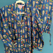Navy Blue and Green Long Pajama