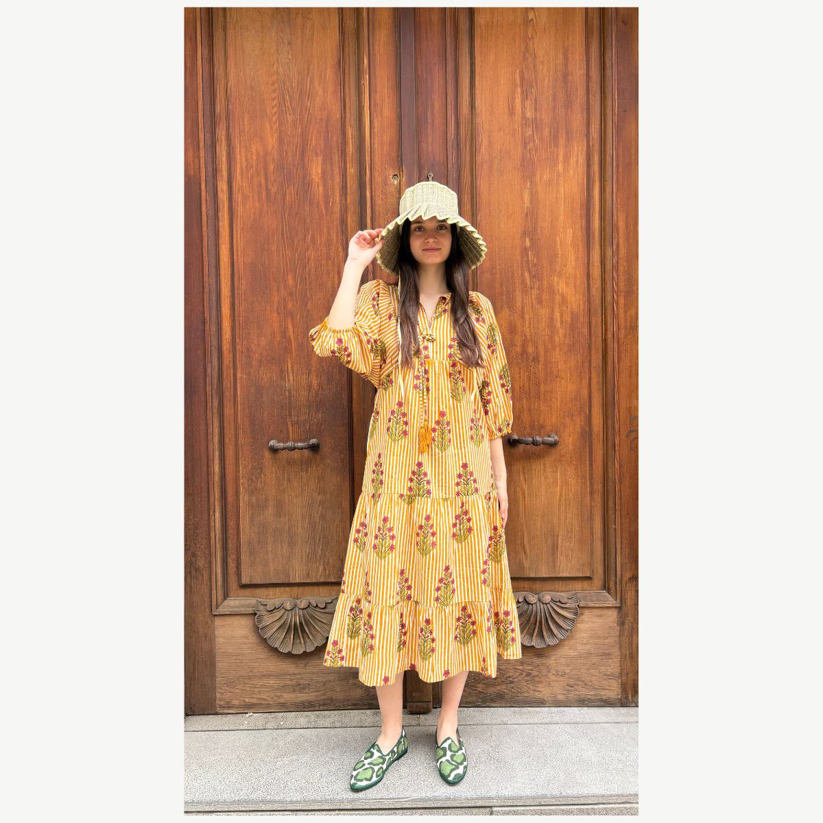 Vestido amarillo de rayas - Cayumas