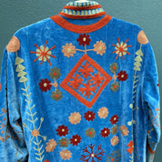 Blue Terracotta Velvet Kimono