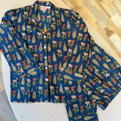 Navy Blue and Green Long Pajama