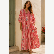 Vestido rojo de rayas