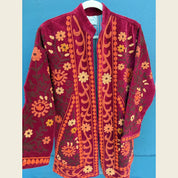 Burgundy 3/4 Velvet Kimono