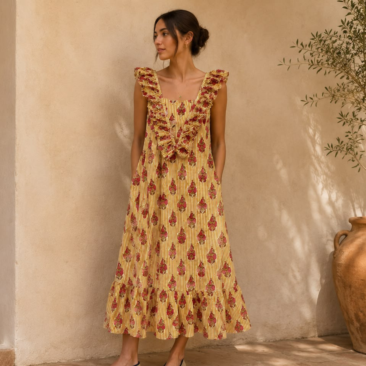 Vestido Amarillo Tirantes