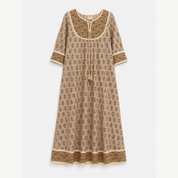 Vestido Beige Estampado Olympia