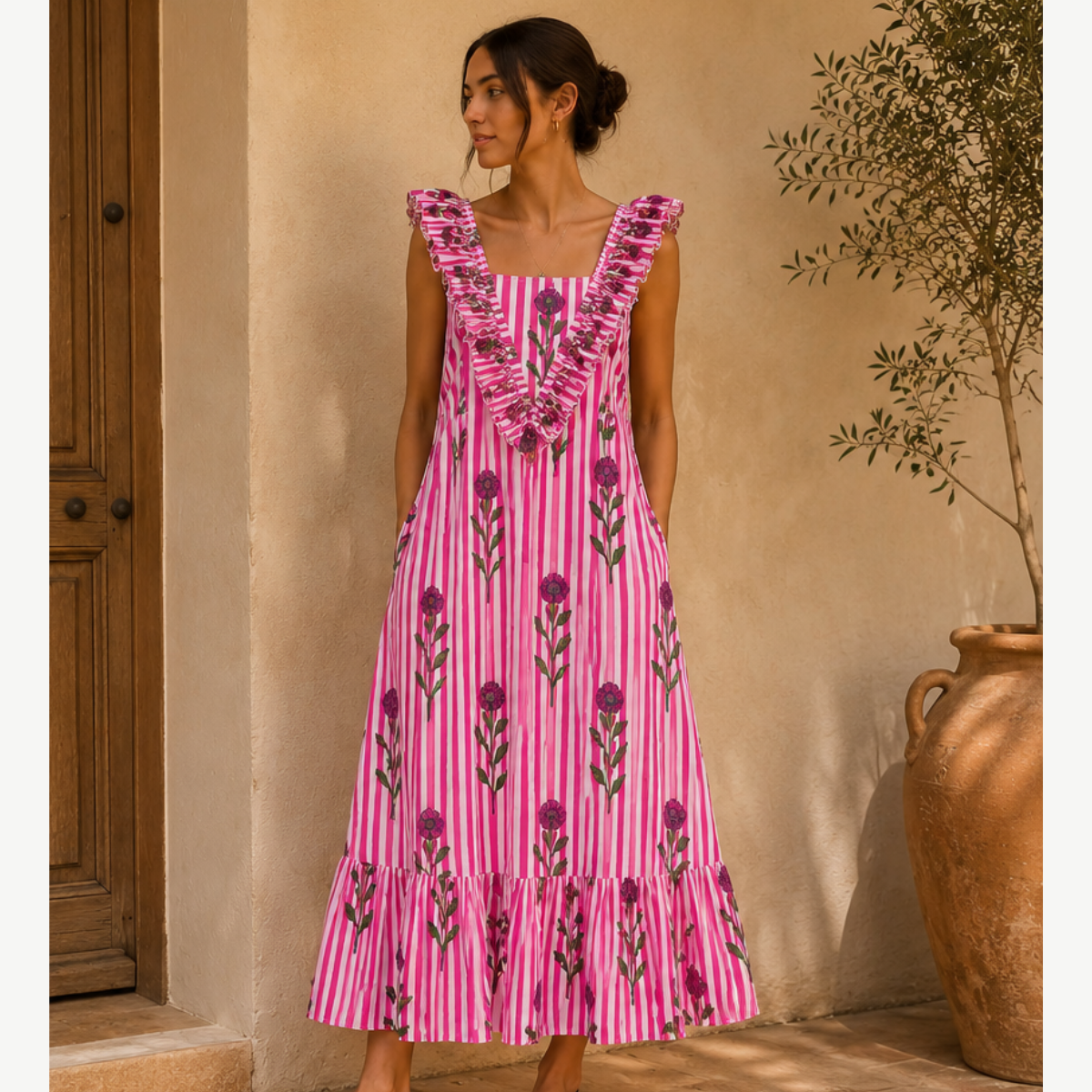Fuxia Strappy Dress