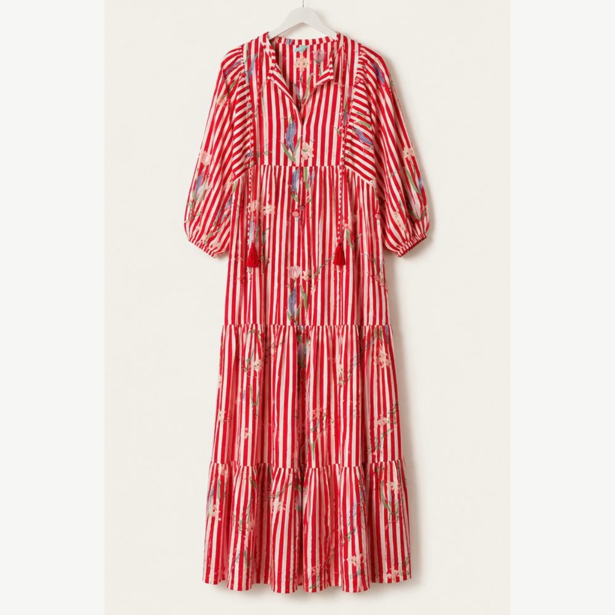 Vestido rojo de rayas