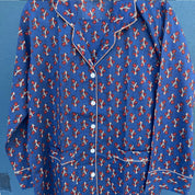 Long Dark Blue and Red Striped Pajamas