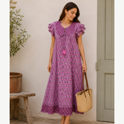Vestido Morado Estampado Olympia