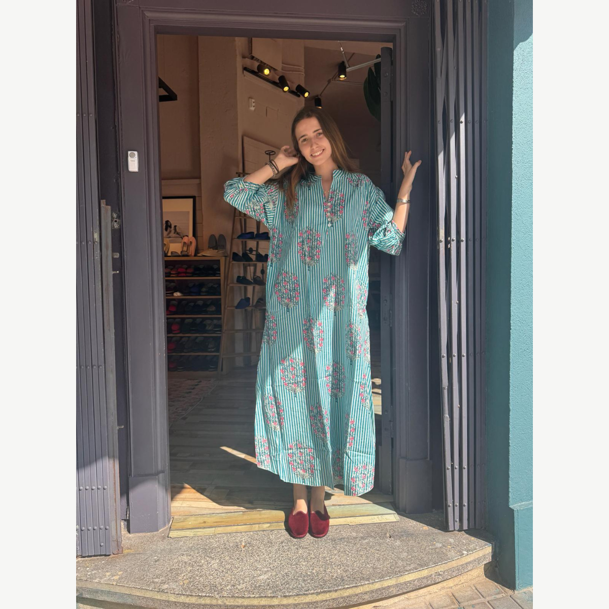 Vestido Azul Estampado