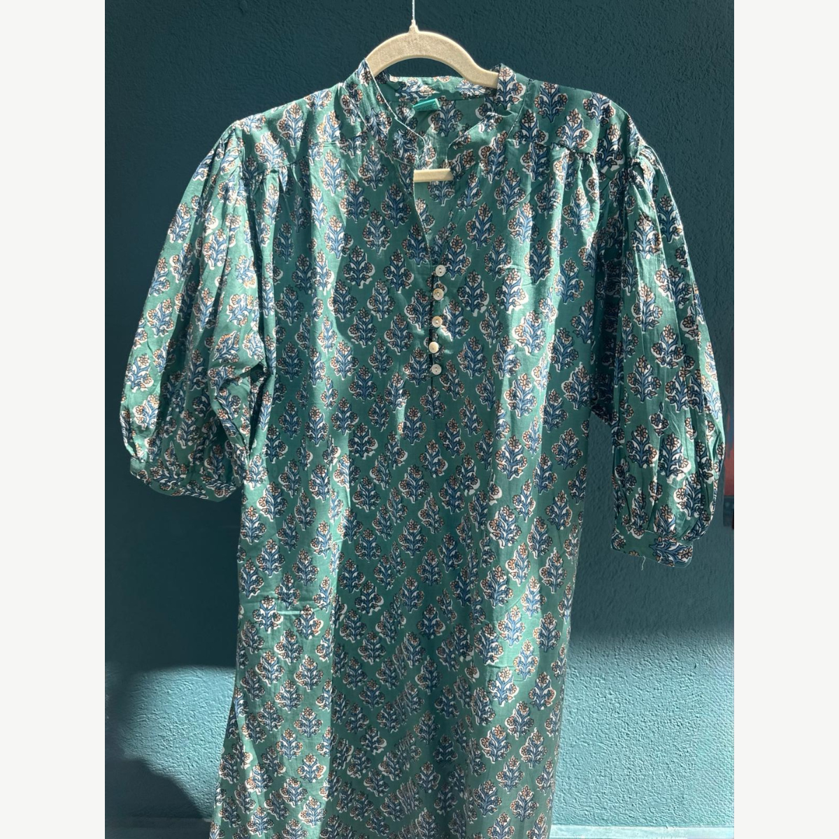 Vestido Verde Petroleo Estampado