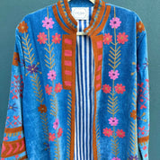 Blue Pink Velvet Kimono
