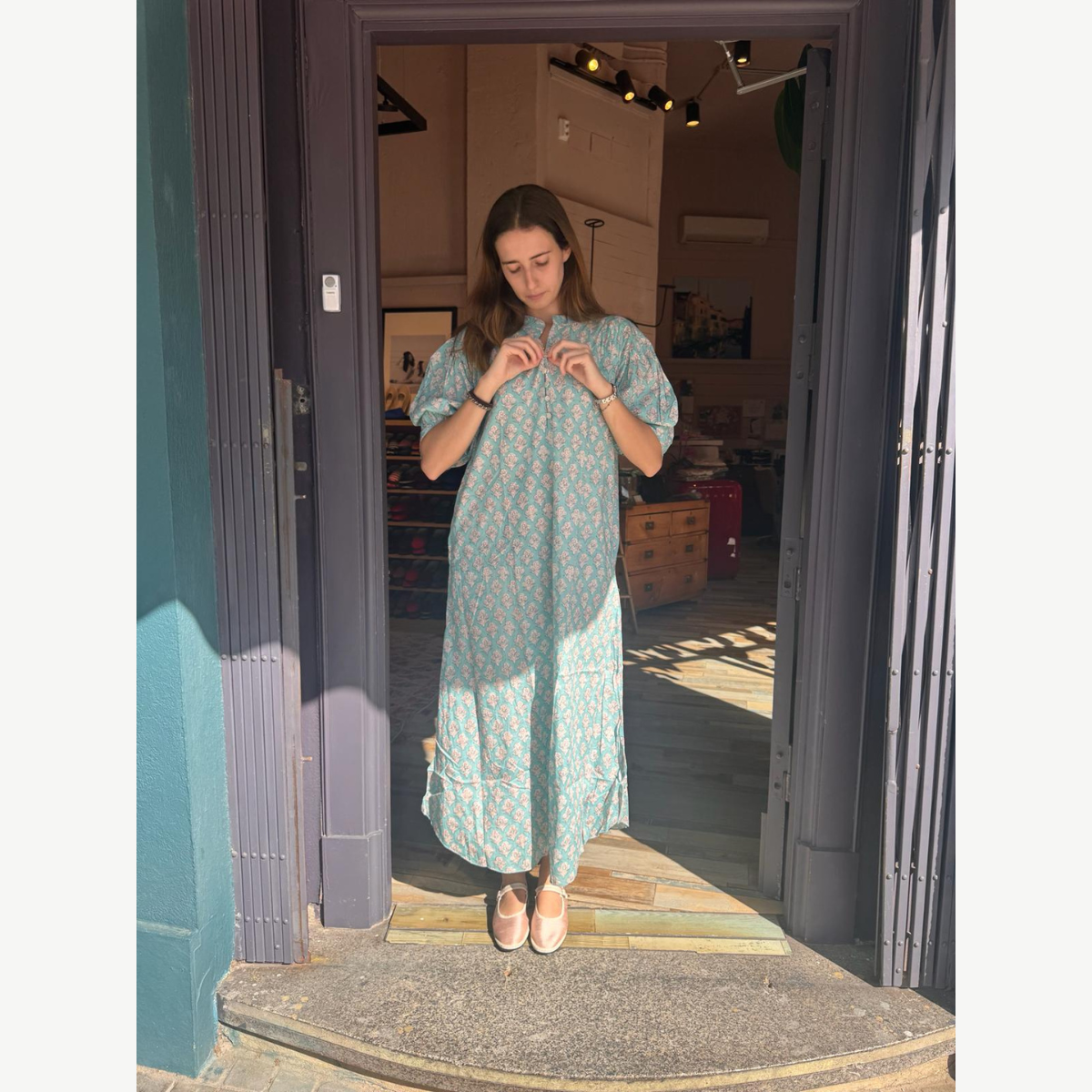 Light Blue Printed dress