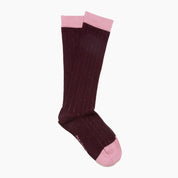 Burgundy Ribbed Sock