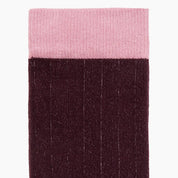 Burgundy Ribbed Sock