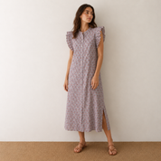 Vestido Lila Manga Corta