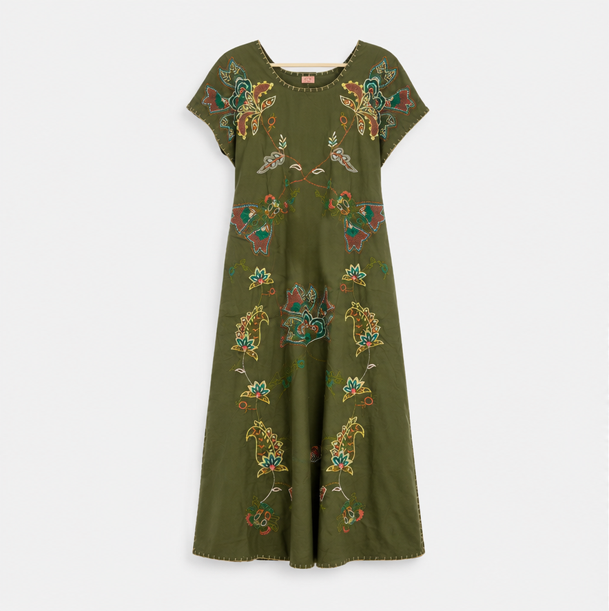 Vestido Verde Bordado