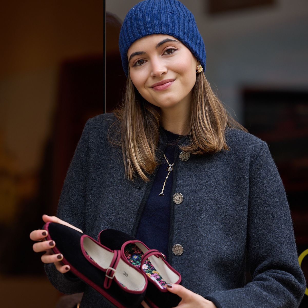 Blue Cashmere Beanie