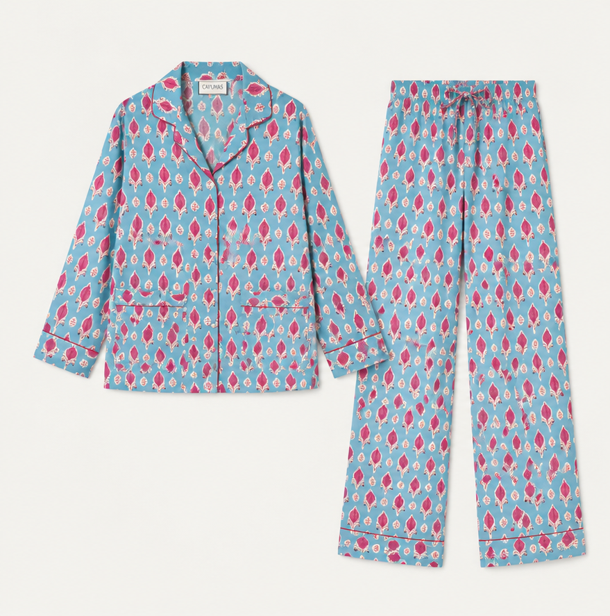 Pijama Largo Azul Claro