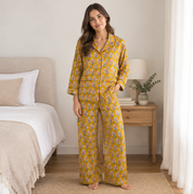 Pijama Largo Mostaza