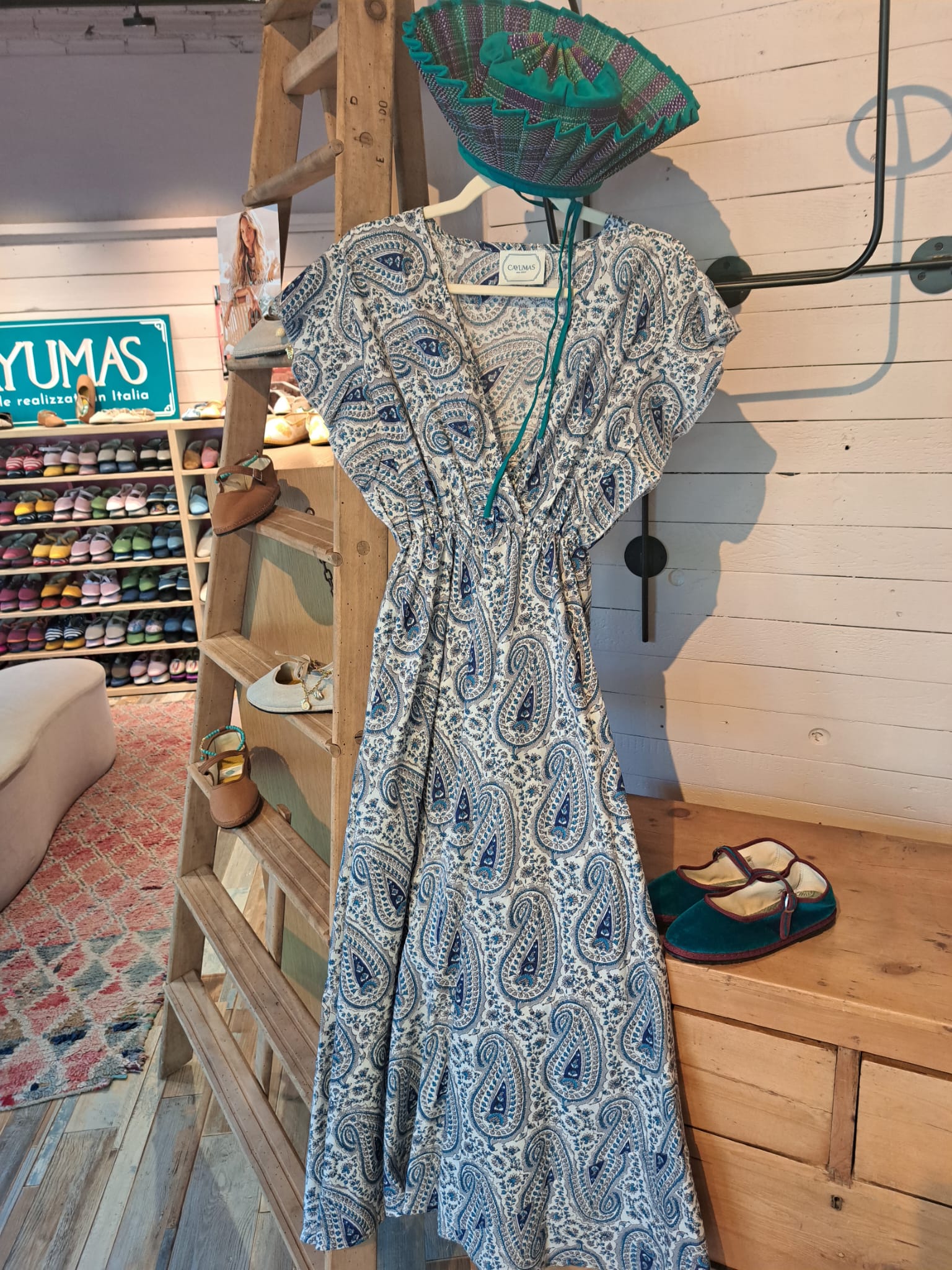 Vestido Azul Manga Corta