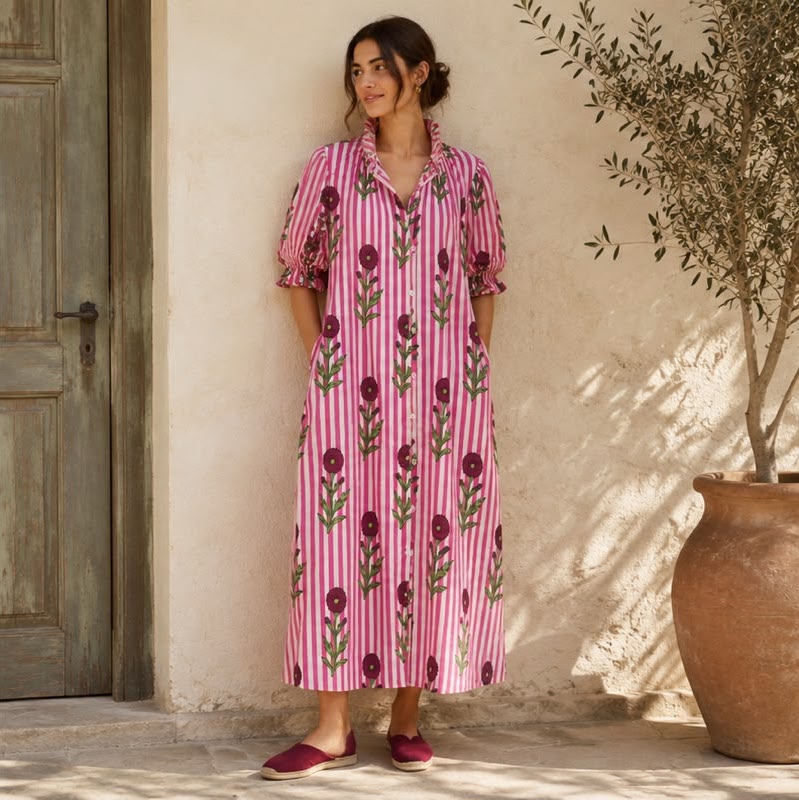 Fuxia Turtle Neck Dress